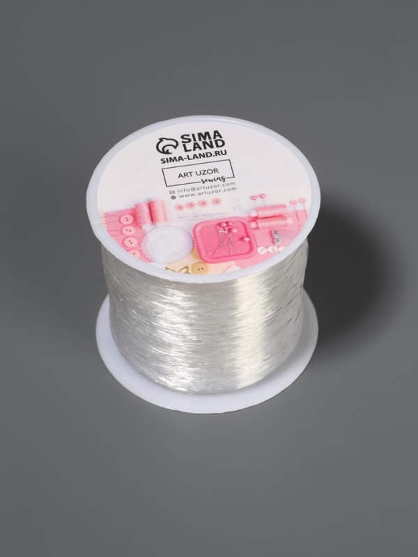 Нить для плетения 100&plusmn;1м d0,4мм эластичная силикон прозрачный АУ