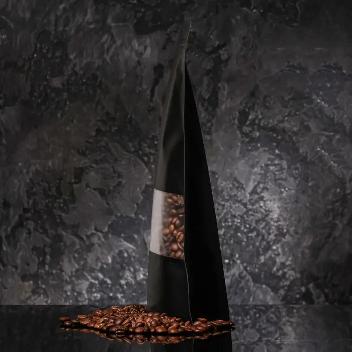 Пакет Zip-lock Крафт с прямоугольным окном, чёрный,20&times;30&times;5 см