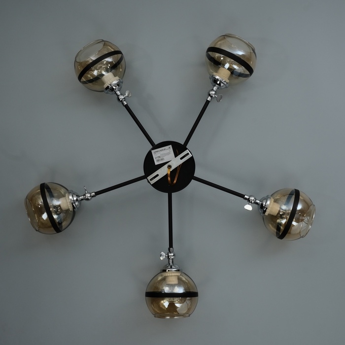 Люстра "Ремес" 5хЕ27 40Вт черно-хромовый 70х70х28 см