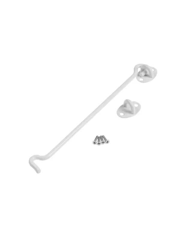 Крючок ветровой LOCKLAND KV001, L=250 мм, нержа, цвет белый, 2 шт