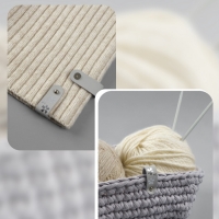 Бирка с кнопкой, с тиснением, &laquo;Цветок&raquo;, 8 &times; 1.5 см, набор 10 шт, серые