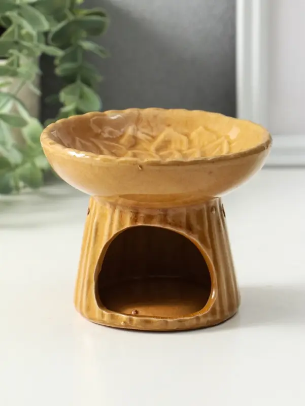 Аромалампа керамика "Лотос" коричневая11,4х11,4х9 см