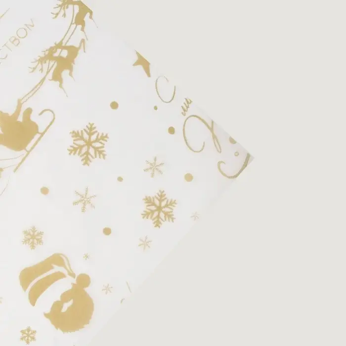 Бумага упаковочная новогодняя тишью, упаковка &laquo;С новым годом и рождеством!&raquo;, 50&times;66 см