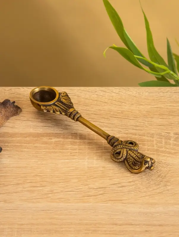 Подставка под благовония "Ложка мира" латунь 15,5 см