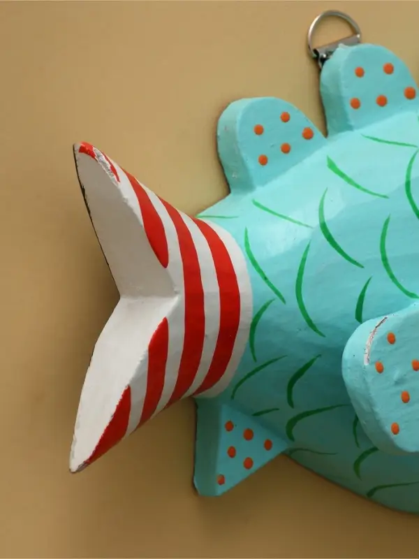 Панно "Рыба-хищник" дерево 20х12х4 см, цв. разноцветный