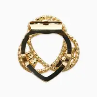 Зажим для платка "Узоры" три нити, цвет белый в золоте