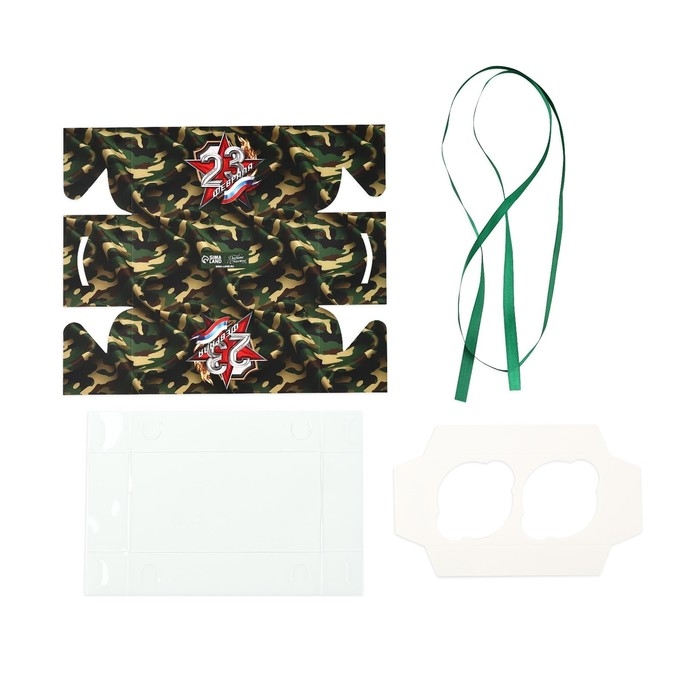 Коробка для капкейка &laquo;23 февраля&raquo;, 16 х 8 х 7.5 см