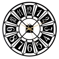 Часы настенные интерьерные &laquo;Гармошка&raquo;, плавный ход, d-40 см, черные