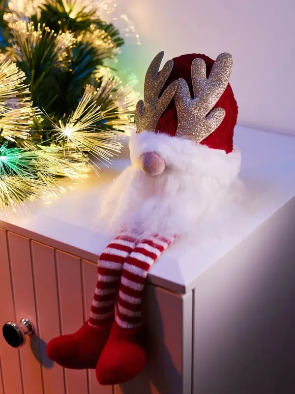 Фигура текстиль &laquo;Гном красная шапочка&raquo; 33 см, 1 LED, от батареек AG13&times;3, свечение тёплое белое