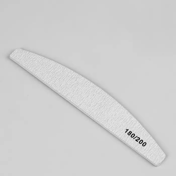 Пилка для ногтей, лодочка,180/200 грит, 18 см, фасовка 20 шт., серая