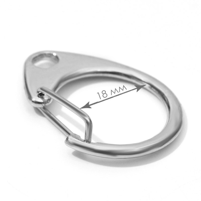 Карабин металлический &laquo;Круг&raquo;, d = 18 мм, 31 &times; 24 мм, 10 шт, цвет серебряный