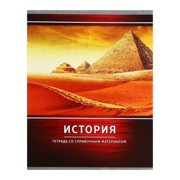 Тетрадь предметная Calligrata &laquo;Металл&raquo;, 48 листов в клетку История, со справочным материалом, обложка мелованный картон, блок №2, белизна 75% (серые листы)