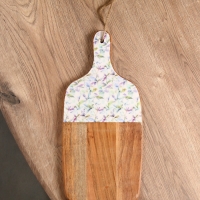 Доска разделочная прямоугольная "Оттенки сирени" дерево манго 41х18 см