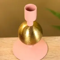 Подсвечник на 1 свечу текстурный "Пудровый" с 1 сферой 7,5х7,5х11,5 см