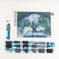 Алмазная мозаика с полным заполнением на холсте &laquo;Волки&raquo;, 30 х 40 см