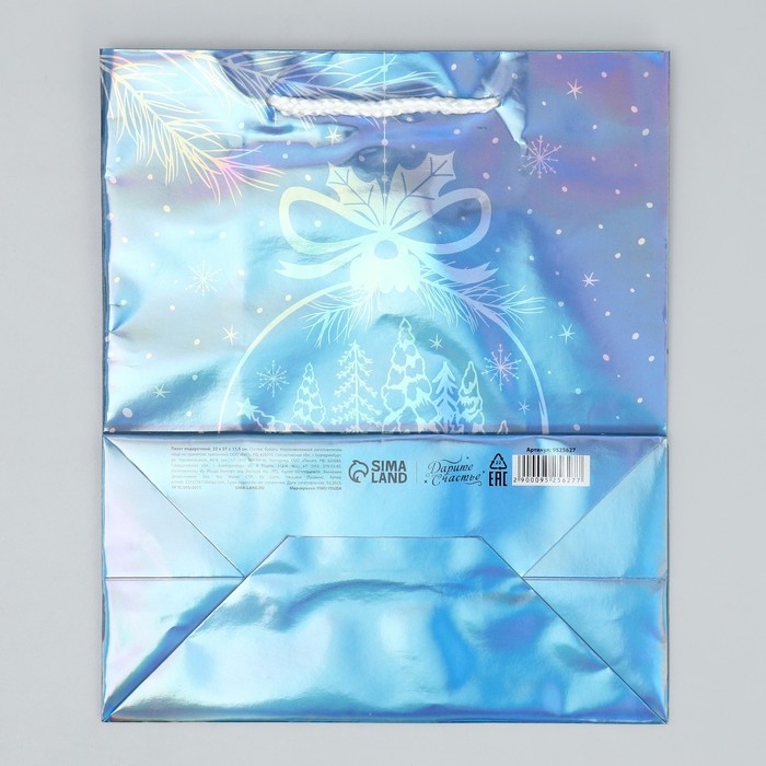 Пакет голографический &laquo;Морозко&raquo;, ML 23 х 27 х 11.5 см, Новый год