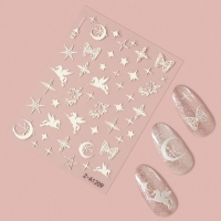 Наклейки для ногтей &laquo;Волшебство пегаса&raquo;, объёмные, цвет белый