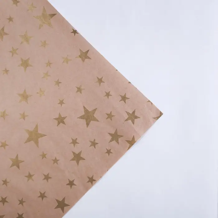 Бумага упаковочная крафтовая &laquo;Звёзды&raquo;, 70&times;100 см