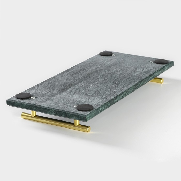 Поднос из мрамора Magistro Marble, 37,5&times;17,5 см, цвет изумрудный