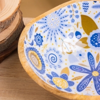 Салатник "Васильки" дерево манго 23х23х10,5 см