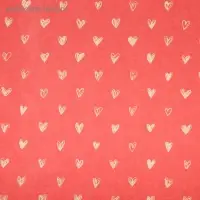 Бумага упаковочная крафтовая &laquo;Сердечки&raquo;, красная, 50&times;70 см