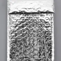 Пакет из ВПП c клапаном и клеевым слоем, серебряный 11&times;16 + 5 см