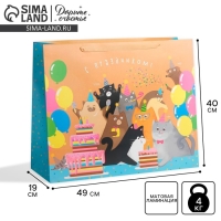 Пакет подарочный ламинированный, упаковка, &laquo;С Праздником!&raquo;, XL 49 х 40 х 19 см