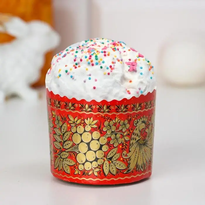 Форма бумажная для кулича Деко-про &laquo;Хохлома&raquo;, 7&times;6 см, МИКС