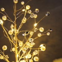 Светодиодный куст &laquo;Капли росы&raquo; 35 &times; 26 &times; 3 см, 10 LED, постоянное свечение, от батареек CR2032х2 (в комплекте), свечение тёплое белое