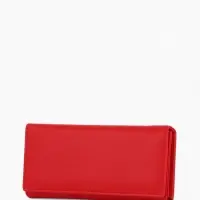 Кошелек жен 06-01-01 Июнь2523, 19*3*10см, 3 отд+отд/молн, д/карт, д/монет, на магните красн