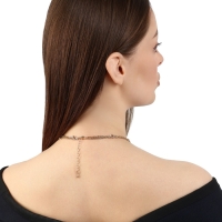 Кулон &laquo;Цепь&raquo; два сердца и круг, цвет золото