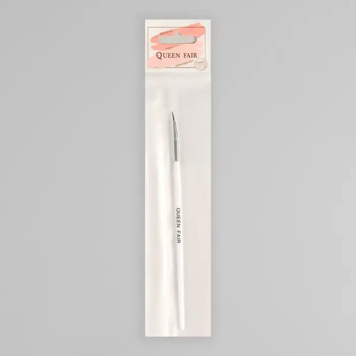 Кисть для дизайна ногтей, изогнутая, точечная, 17.5 см, d=2&times;7 мм, белая