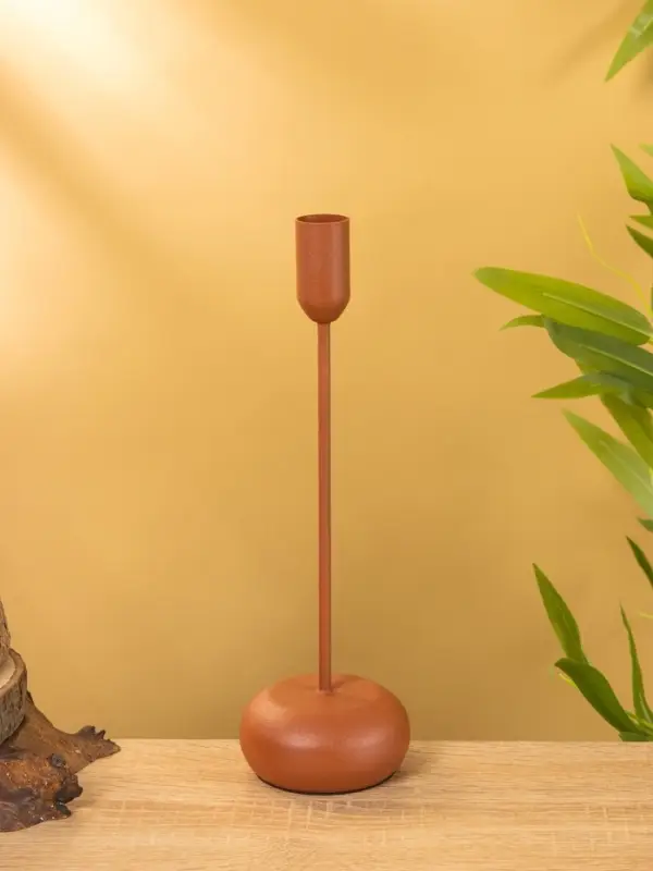 Подсвечник на 1 свечу текстурный "Терракотовый" 8х8х25,5 см