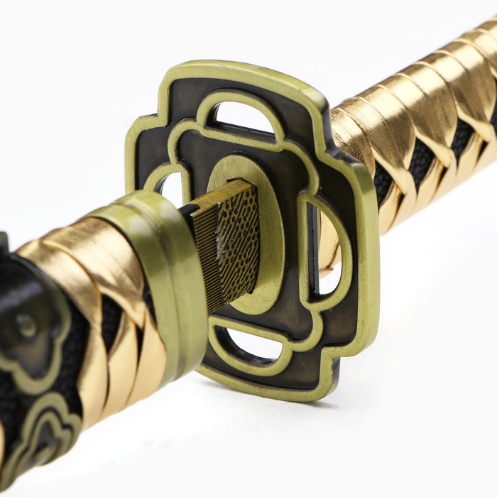 Сувенирное оружие "Катана Мика" 103 см, клинок 68 см, чёрная, на подставке