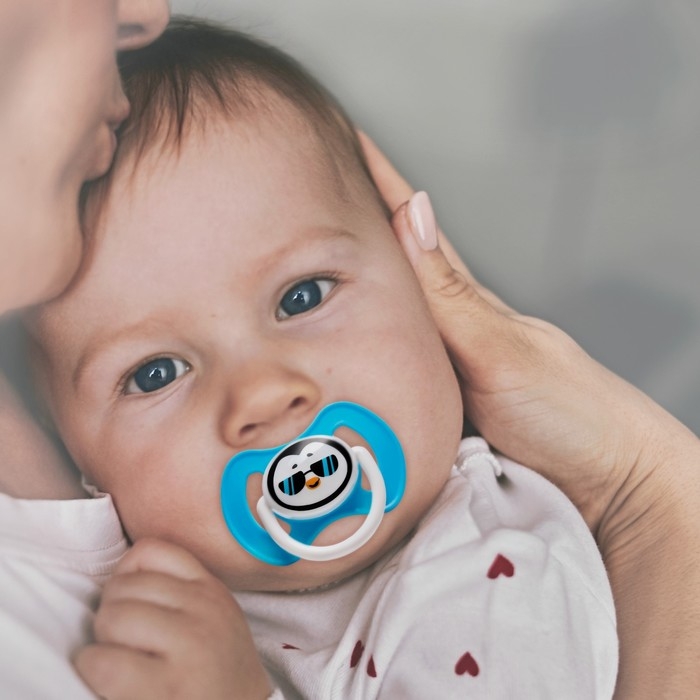 Соска - пустышка силиконовая ортодонтическая «ТРЕНД Пингвин», от 3 мес., цвет голубой Соска - пустышка силиконовая ортодонтическая «ТРЕНД Пингвин», от 3 мес., цвет голубой