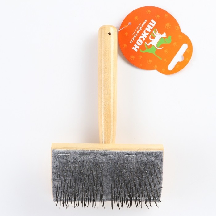 Щётка - пуходёрка деревянная жёсткая для &laquo;Кавказца&raquo;, основание 110 х 58 мм