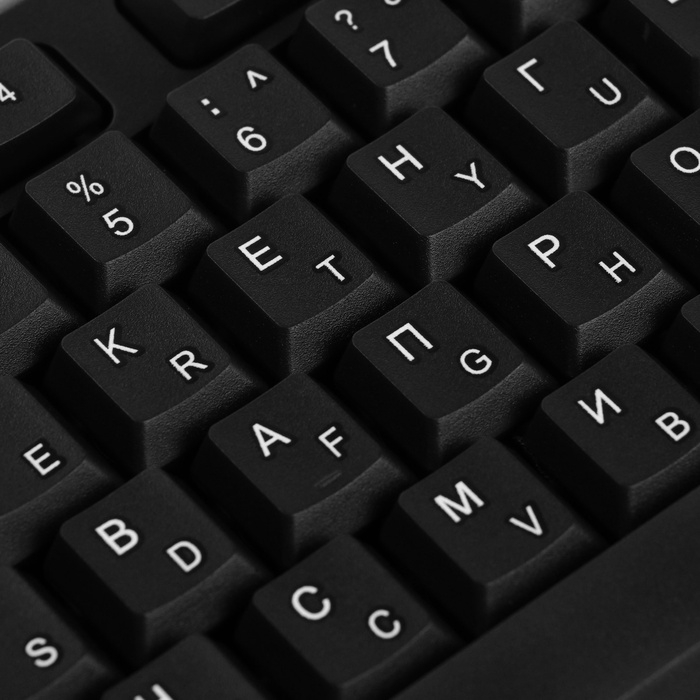 Клавиатура Sima-Land SL-01, проводная, мембранная, 104 клавиш, USB, 1.5 м, черная