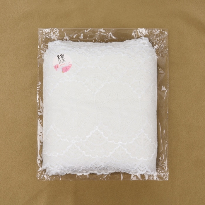 Кружевная эластичная ткань, 180 мм &times; 23 &plusmn; 1 м, цвет белый