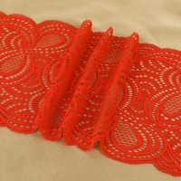 Кружевная эластичная ткань, 180 мм &times; 2,7 &plusmn; 0,5 м, цвет красный