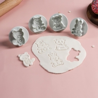 Набор плунжеров кондитерских Доляна &laquo;Мягкая игрушка&raquo;, 4 шт, цвет МИКС