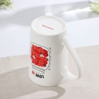 Кружка фарфоровая Доляна &laquo;Баночка любви&raquo;, 380 мл, цвет белый