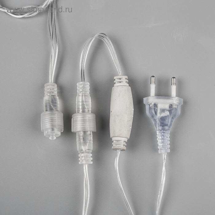 Гирлянда &laquo;Бахрома&raquo; 3 &times; 0.6 м, IP44, УМС, прозрачная нить, 160 SMD-LED, свечение тёплое белое, 220 В