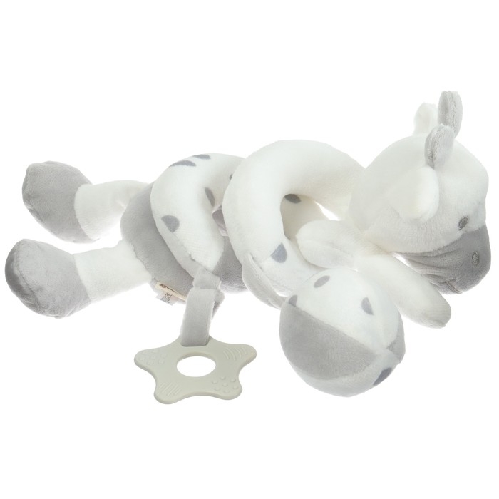 Растяжка - спираль с игрушками дуга на коляску / кроватку для малышей &laquo;Коровка&raquo;, с пищалкой, прорез., Крошка Я