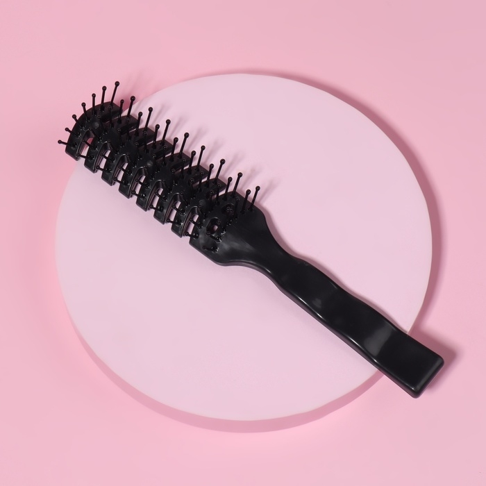 Расчёска массажная, вентилируемая, 3 &times; 19 см, цвет чёрный