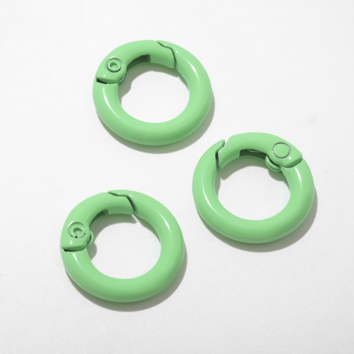 Карабин &laquo;Кольцо&raquo; d=2 см (набор 3 шт.), цвет зелёный