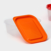 Набор пищевых контейнеров с паровыпуском, 2 шт: 1,1 л, 1,25 л, цвет микс