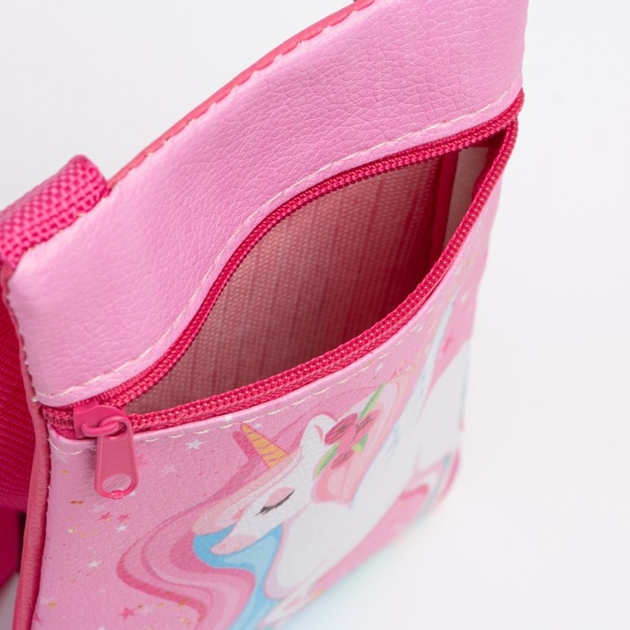 Сумка детская &laquo;Розовый единорог&raquo;, эко-кожа, фиолетовый, 16х11 см