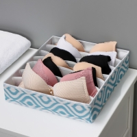 Органайзер для хранения белья Доляна &laquo;Лагуна&raquo;, 7 ячеек, 34&times;30&times;8 см, цвет бирюзовый