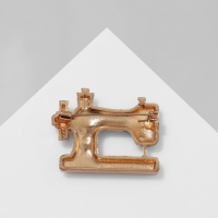 Брошь &laquo;Швейная машина&raquo; с мотком ниток, цвет чёрно-белый в золоте