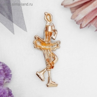 Брошь &laquo;Фигуристка&raquo;, цвет бело-малиновый в золоте